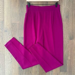 State of Claude Montana High Rise Wool Slim Pants in Bright Fuchsia Small